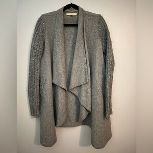 Andean Artisan Gray Alpaca Wool Cardigan Hand-Finished Knit with Pockets